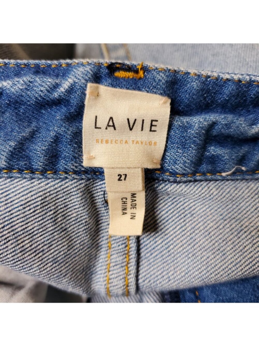 La Vie Rebecca Taylor Blue Denim jeans  Skirt Size 27 light blue - Picture 3 of 4